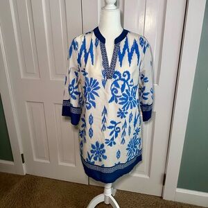 Pinch Blue and Cream Patterned Dress